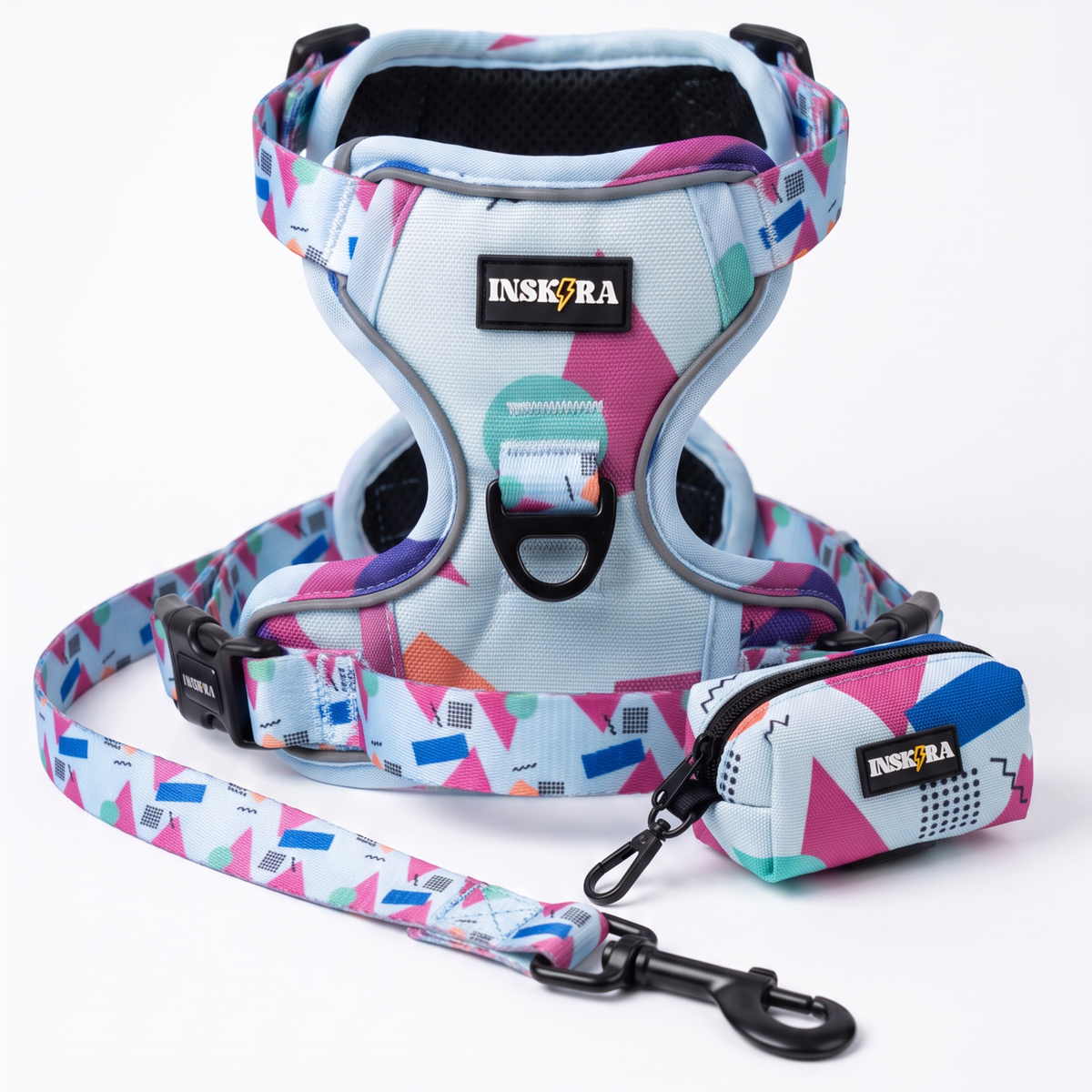 Pack Arnés INSKIRA Geo con Correa y Porta Bolsas