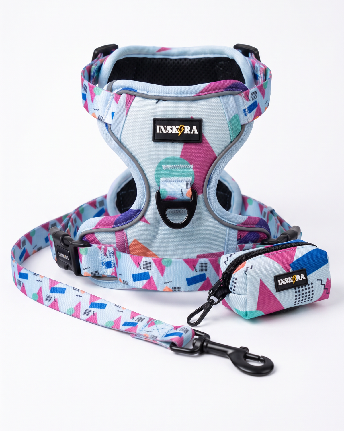 Pack Arnés INSKIRA Geo con Correa y Porta Bolsas